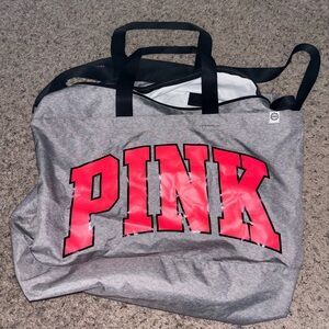 pink duffle bag